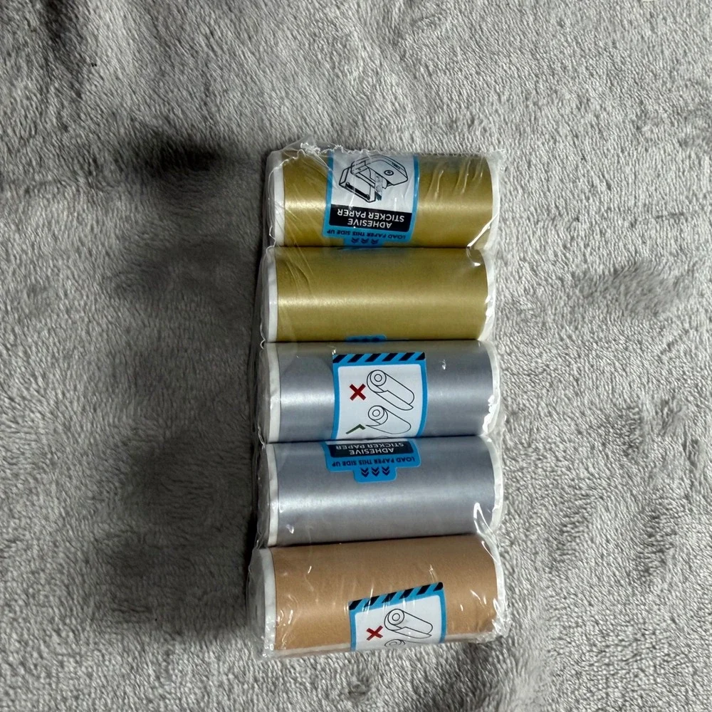 Core Innovations 5 Pack Metallic Adhesive Thermal Paper‎ Rolls Gold Silver